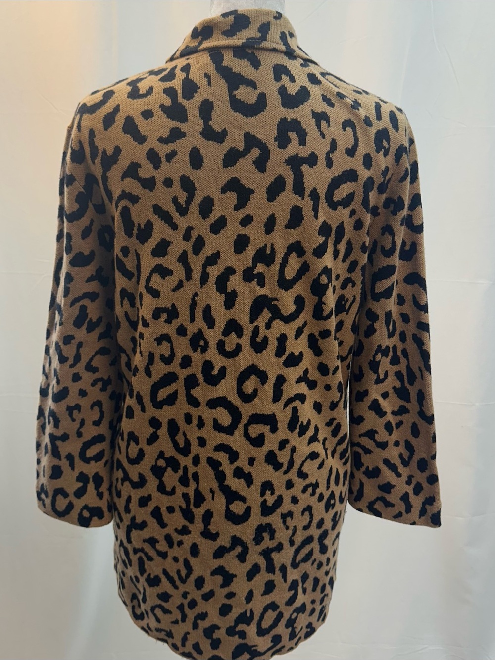 J. Crew Leopard Print Open-Front Cardigan in Tan and Black XXS - Picture 4 of 4